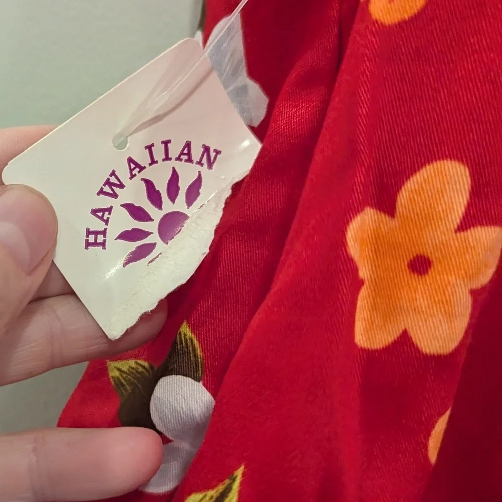Vintage Ui-maikai Original Hibiscus Hawaiian 100% Cotton Dress Size 12